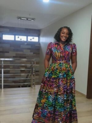This is African print maxi dres
