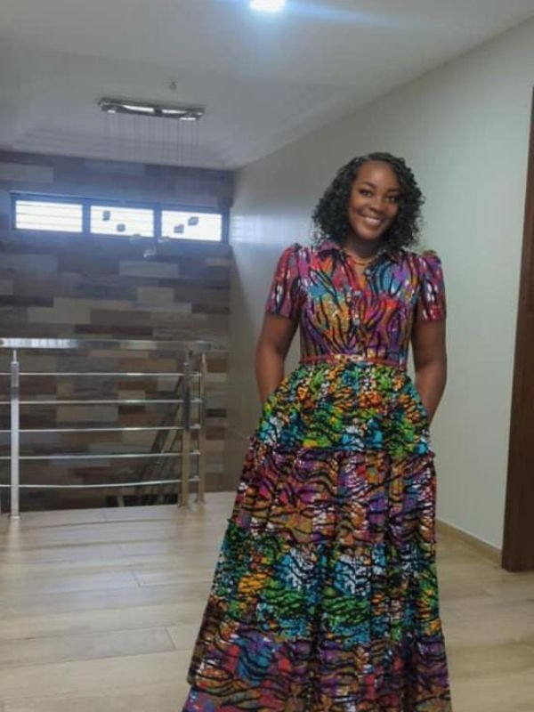 This is African print maxi dres