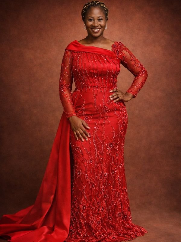 This is Floor Length Red Gow